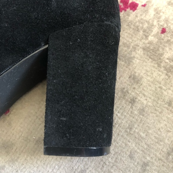 Suede over-the-knee slouch heel boots - Picture 13 of 16